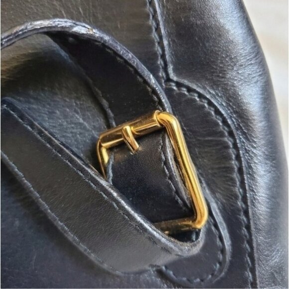 Authentic Vintage Gucci Bamboo Mini Backpack Black Leather Web Detail - Picture 14 of 15